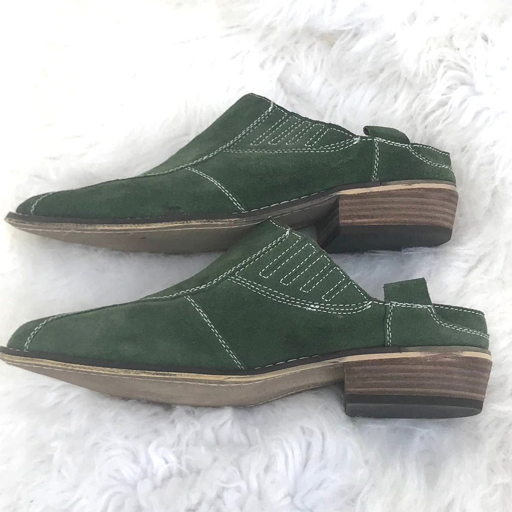Sundance Catalog Fiel Beatrice Slides Olive -Sz 10